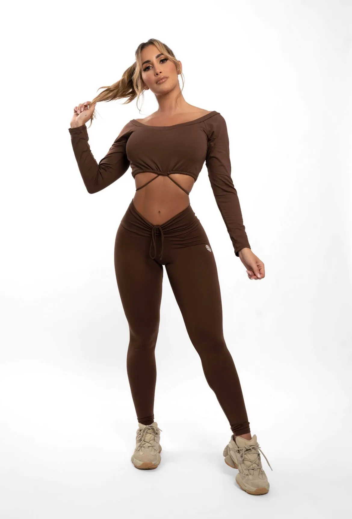 Giu Brown Leggings in 3 Different Shapes! V-Back, Regular Back & Scrunch Back Leggings (Light Supplex)