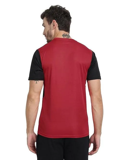 Men's Bi-Color  Dri-FIT Workout T-Shirts (Red/ Black)