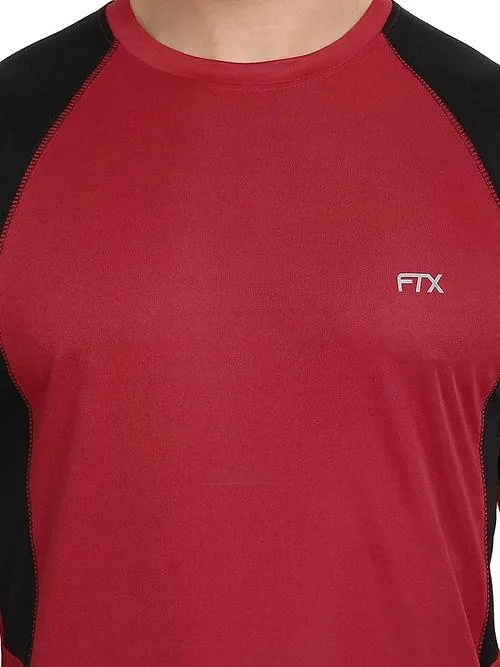 Men's Bi-Color  Dri-FIT Workout T-Shirts (Red/ Black)