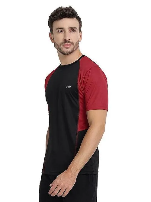 Men's Bi-Color  Dri-FIT Workout T-Shirts (Red/ Black)