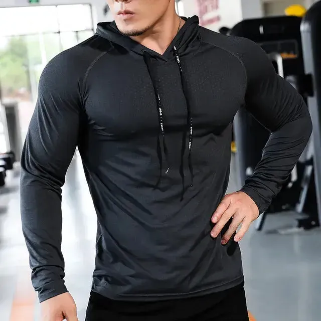 Mens Fitness Tracksuit Running Sport Hoodie