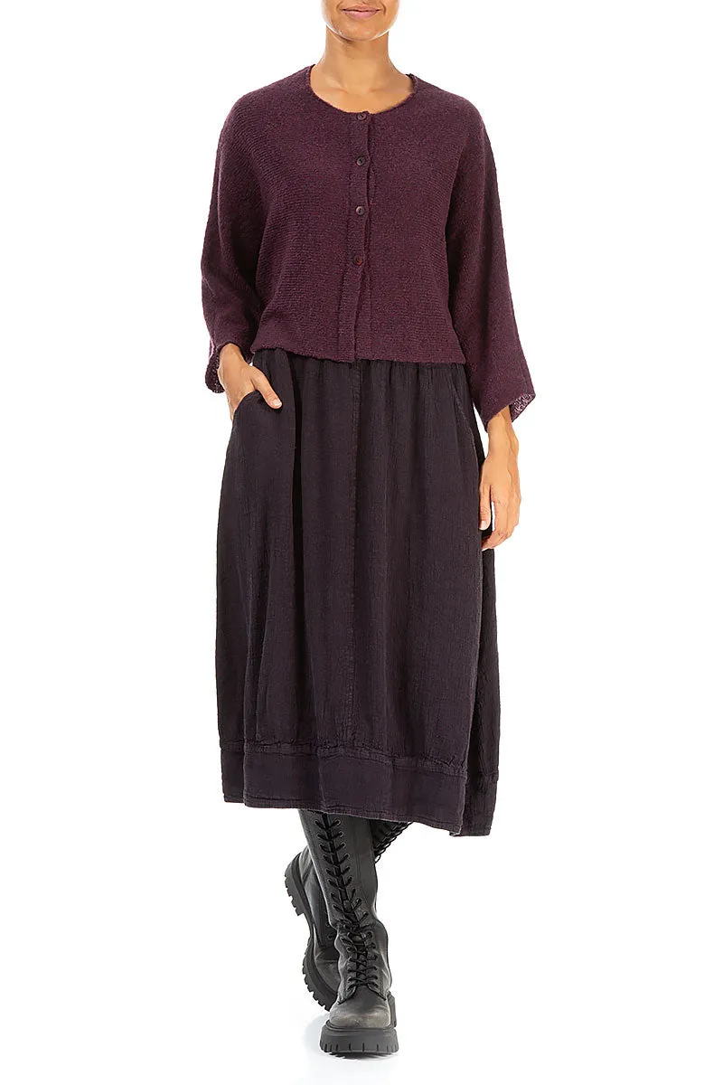 Midi Vintage Violet Linen Viscose Skirt