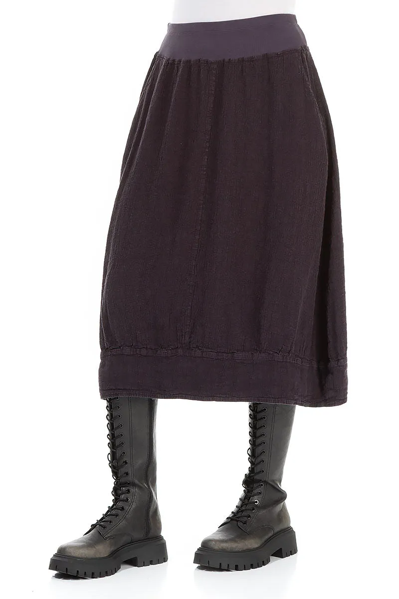 Midi Vintage Violet Linen Viscose Skirt