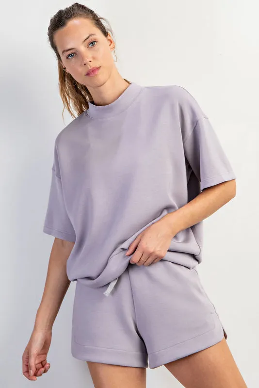 Rae Mode Mock Neck Short Sleeve Top