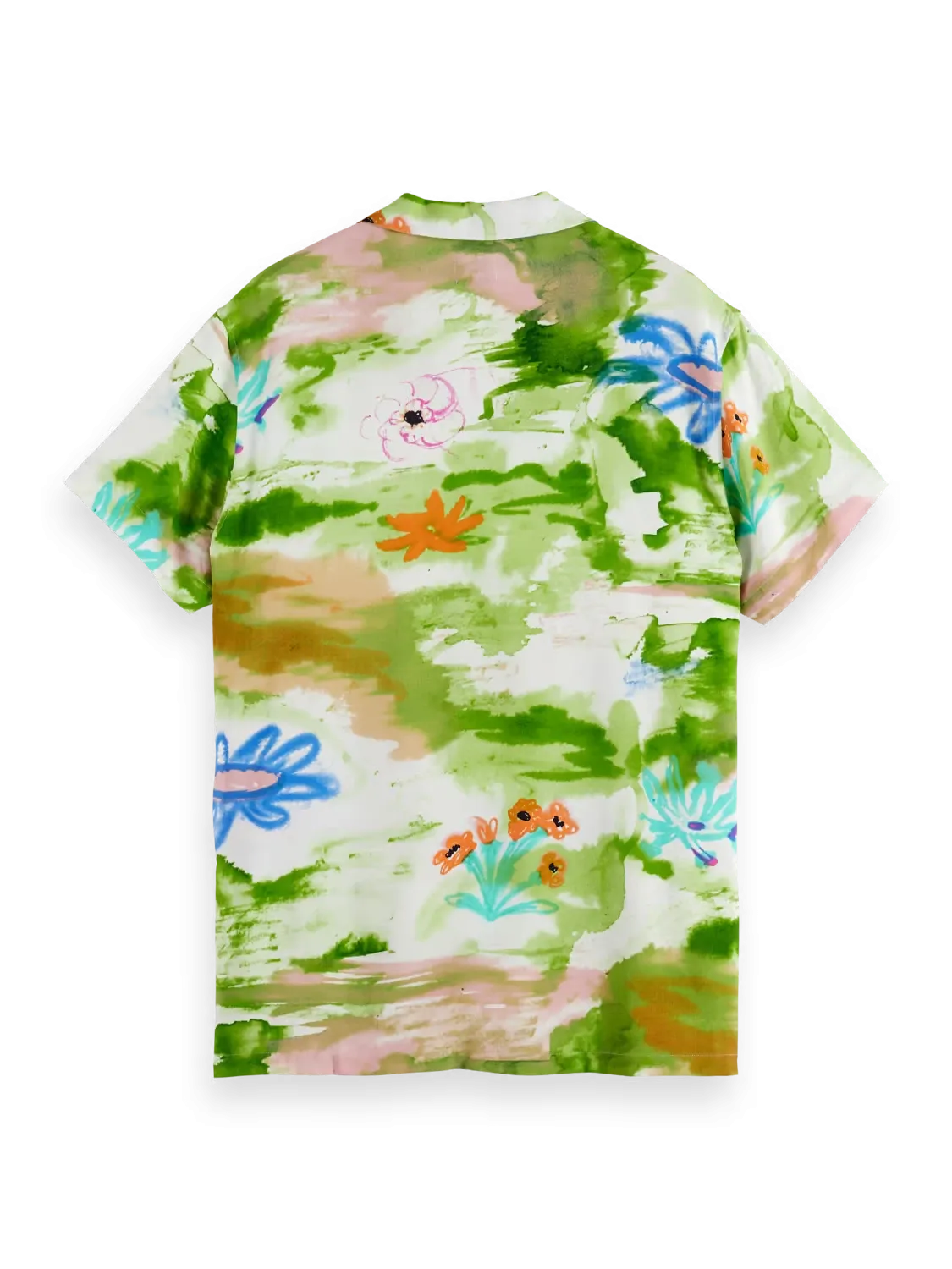 Regular-Fit Flower Printed Shirt (Green) - 178739WI24300