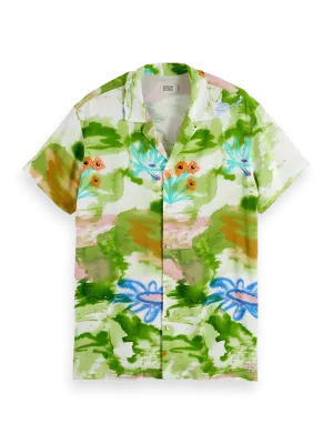 Regular-Fit Flower Printed Shirt (Green) - 178739WI24300