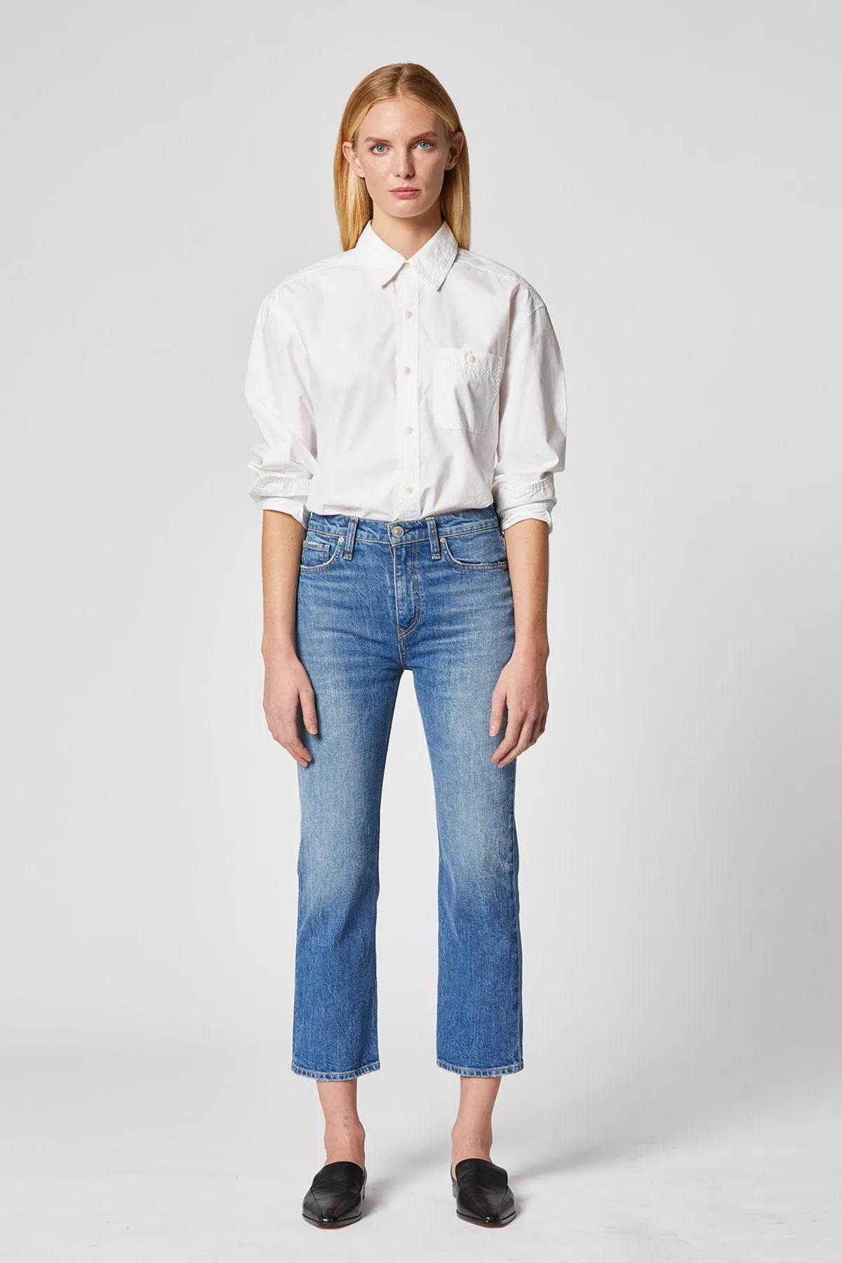 Remi High Rise Straight Cropped Jean - Lullaby