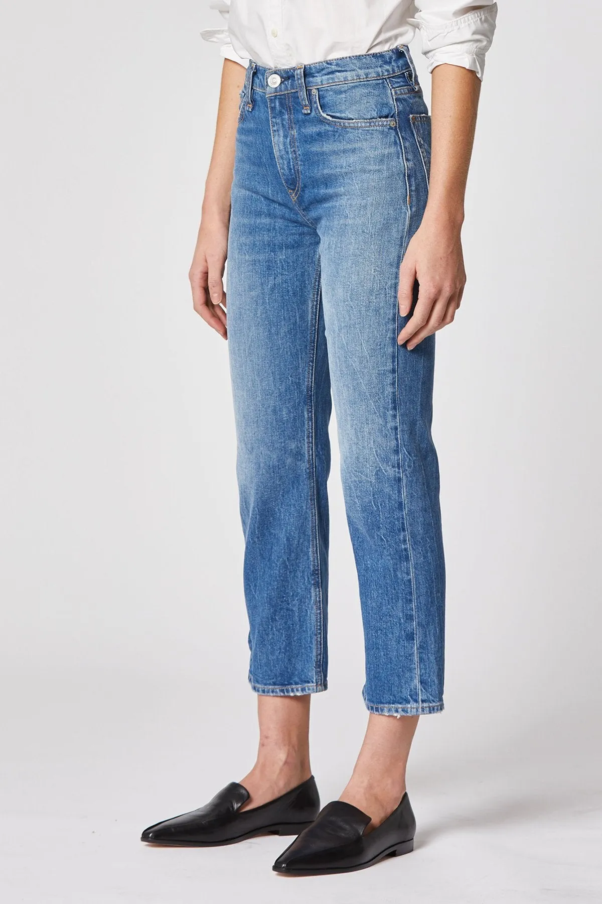 Remi High Rise Straight Cropped Jean - Lullaby