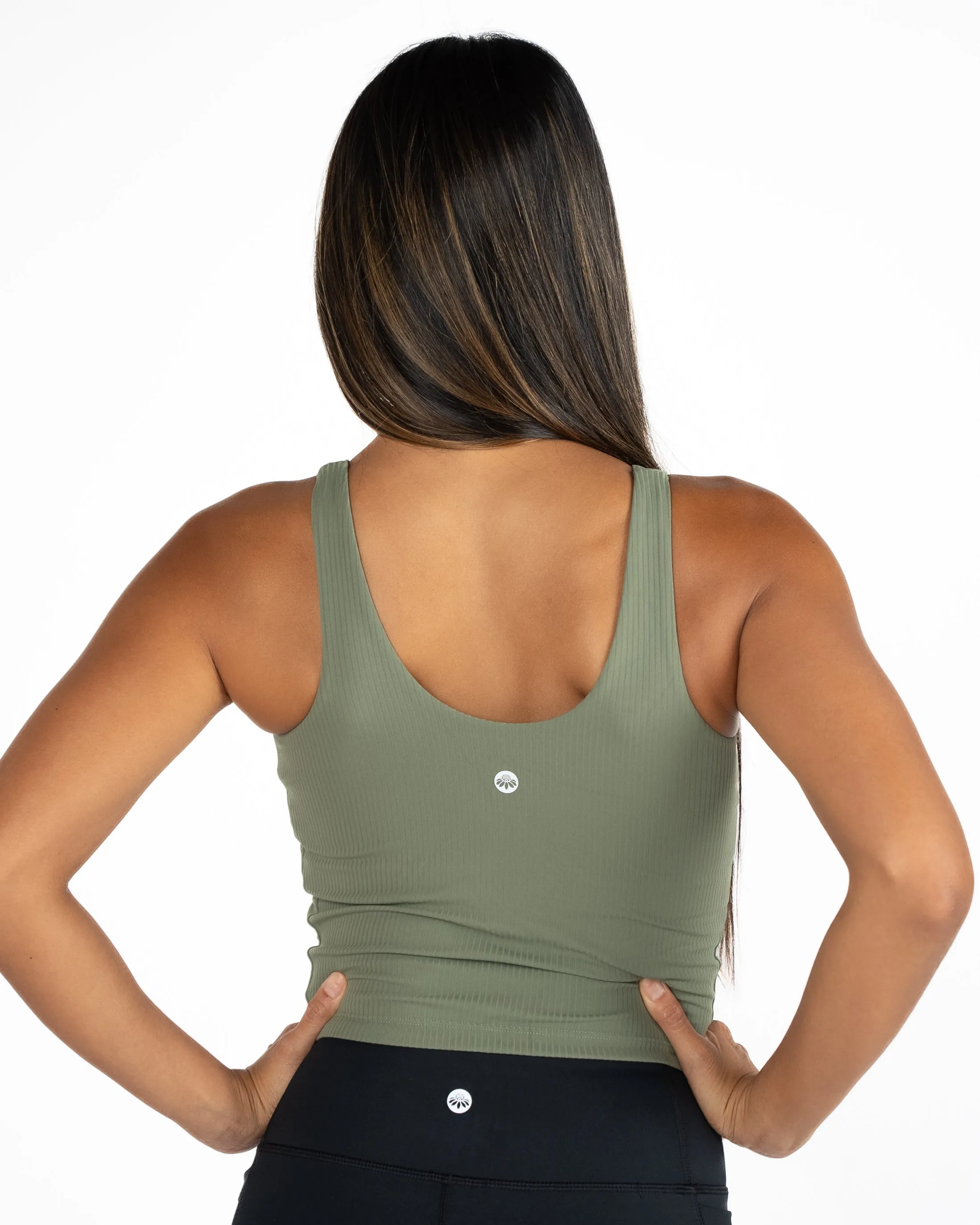 Shakti Ribbed Tank (Mid-Length)  - Olive