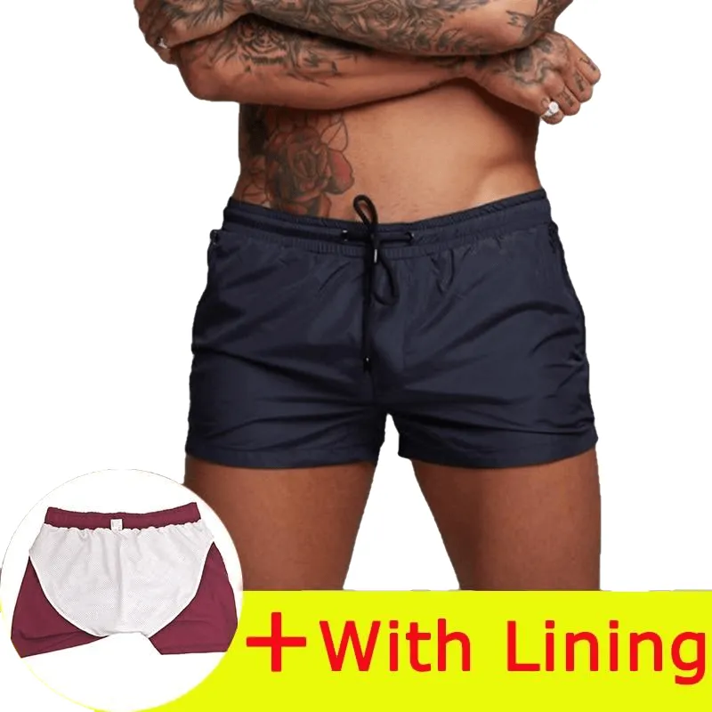 Stylish Sexy Male Swimwear With Drawstring For Beach Surfing