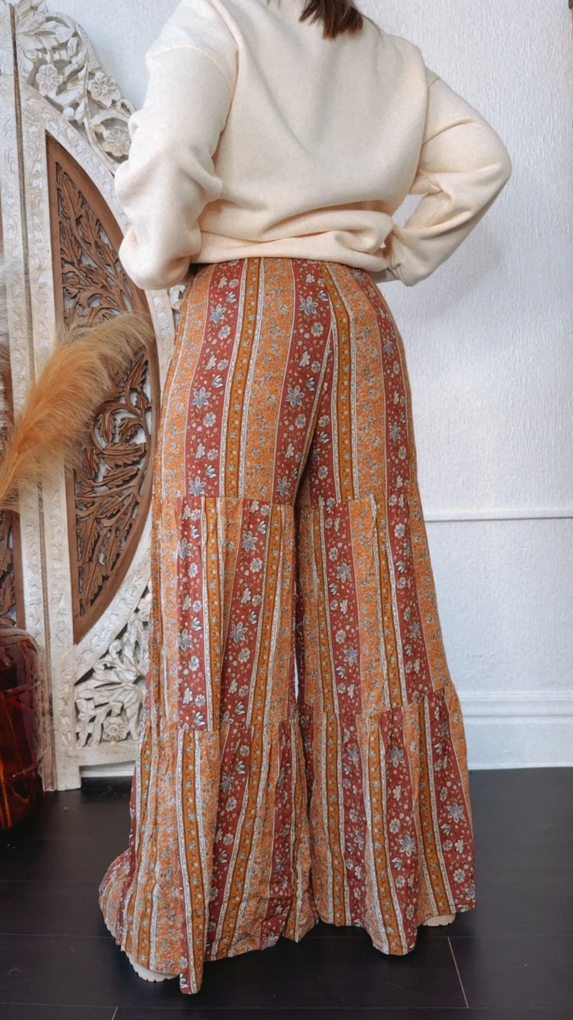 Sunset Blooms Wide Leg Pant, Yellow