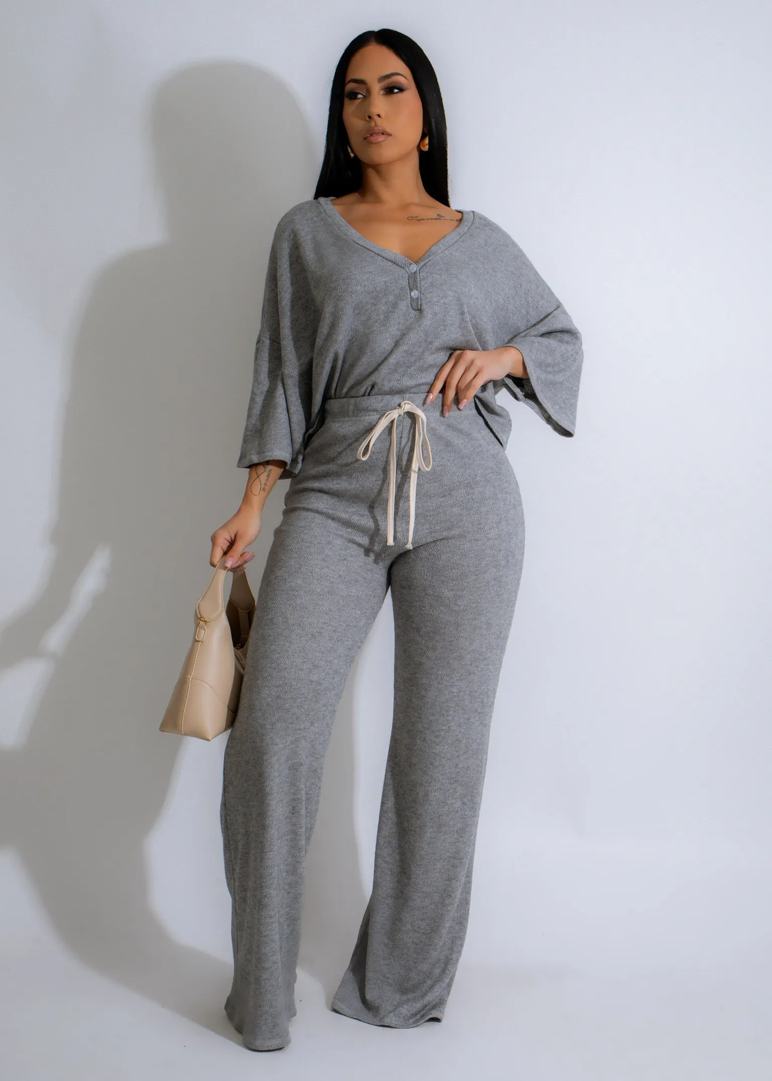 Sunset Lounge Pant Set Grey