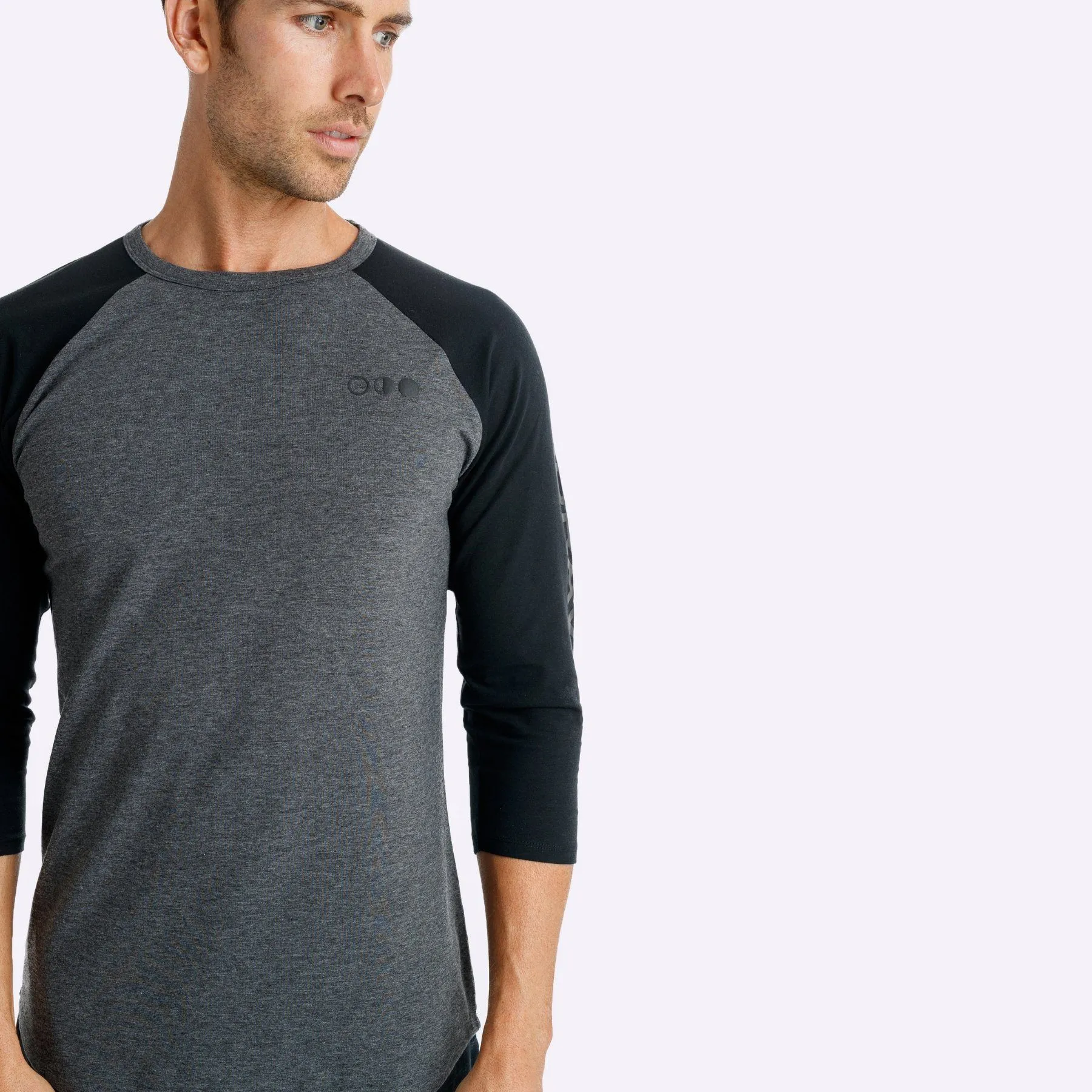 The Brave - Men's Adventure Raglan Shirt - Charcoal Marle/Black/Black