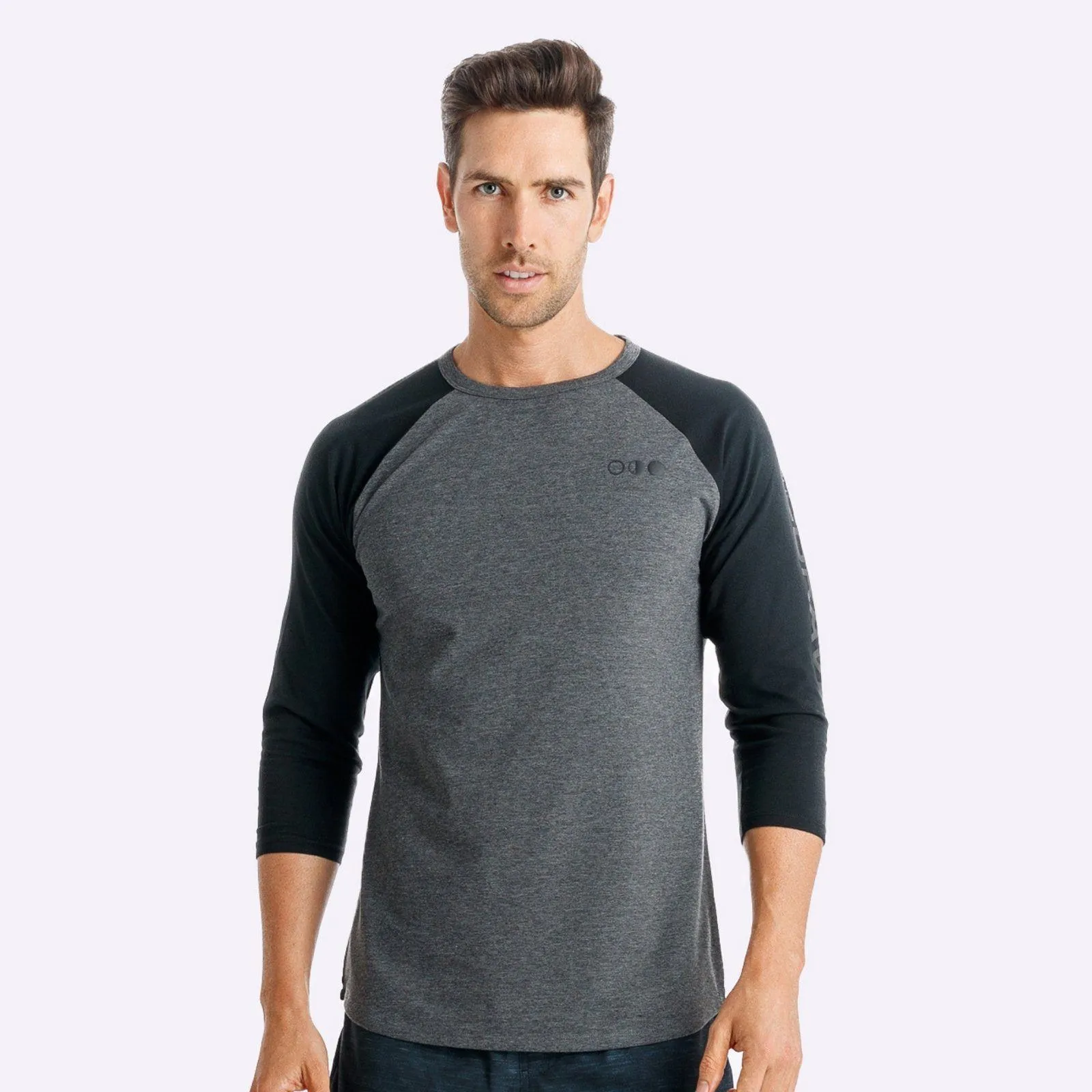 The Brave - Men's Adventure Raglan Shirt - Charcoal Marle/Black/Black