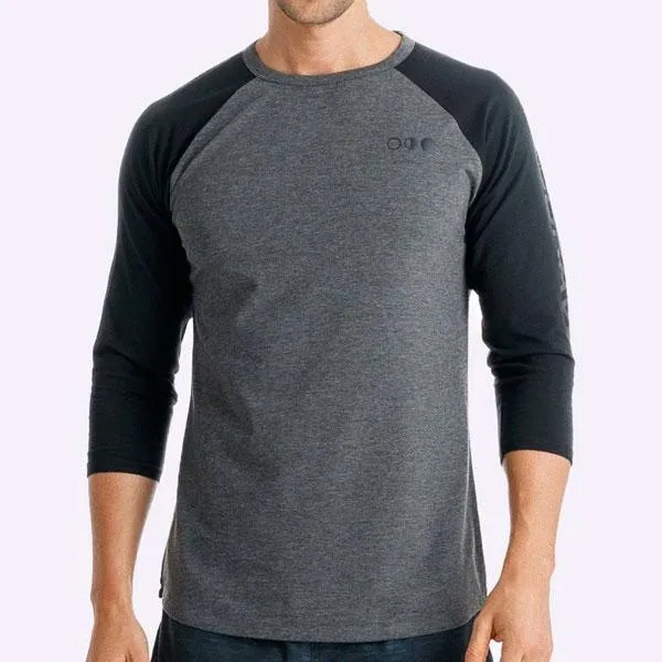 The Brave - Men's Adventure Raglan Shirt - Charcoal Marle/Black/Black