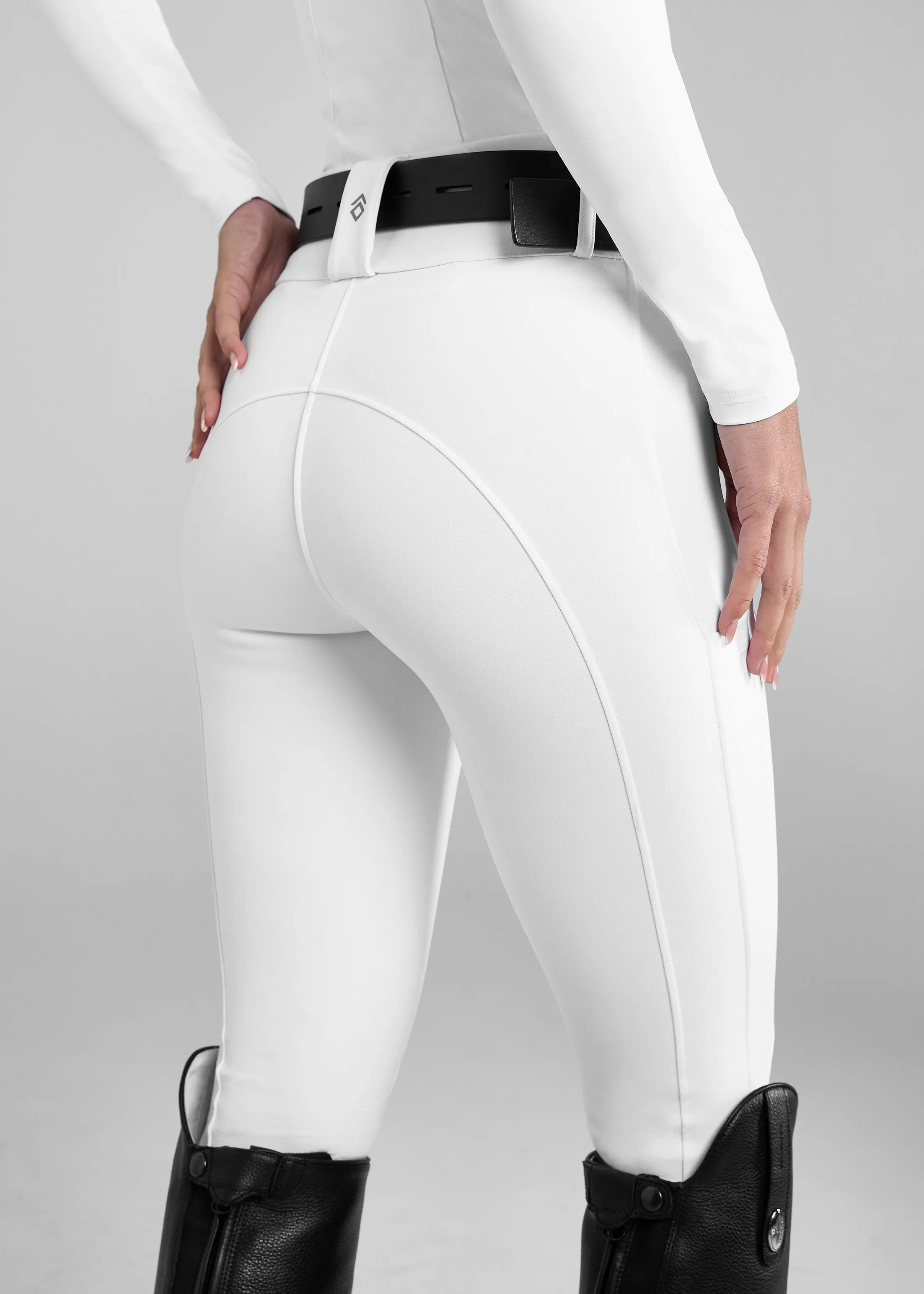 White Compression Breeches Knee Grip