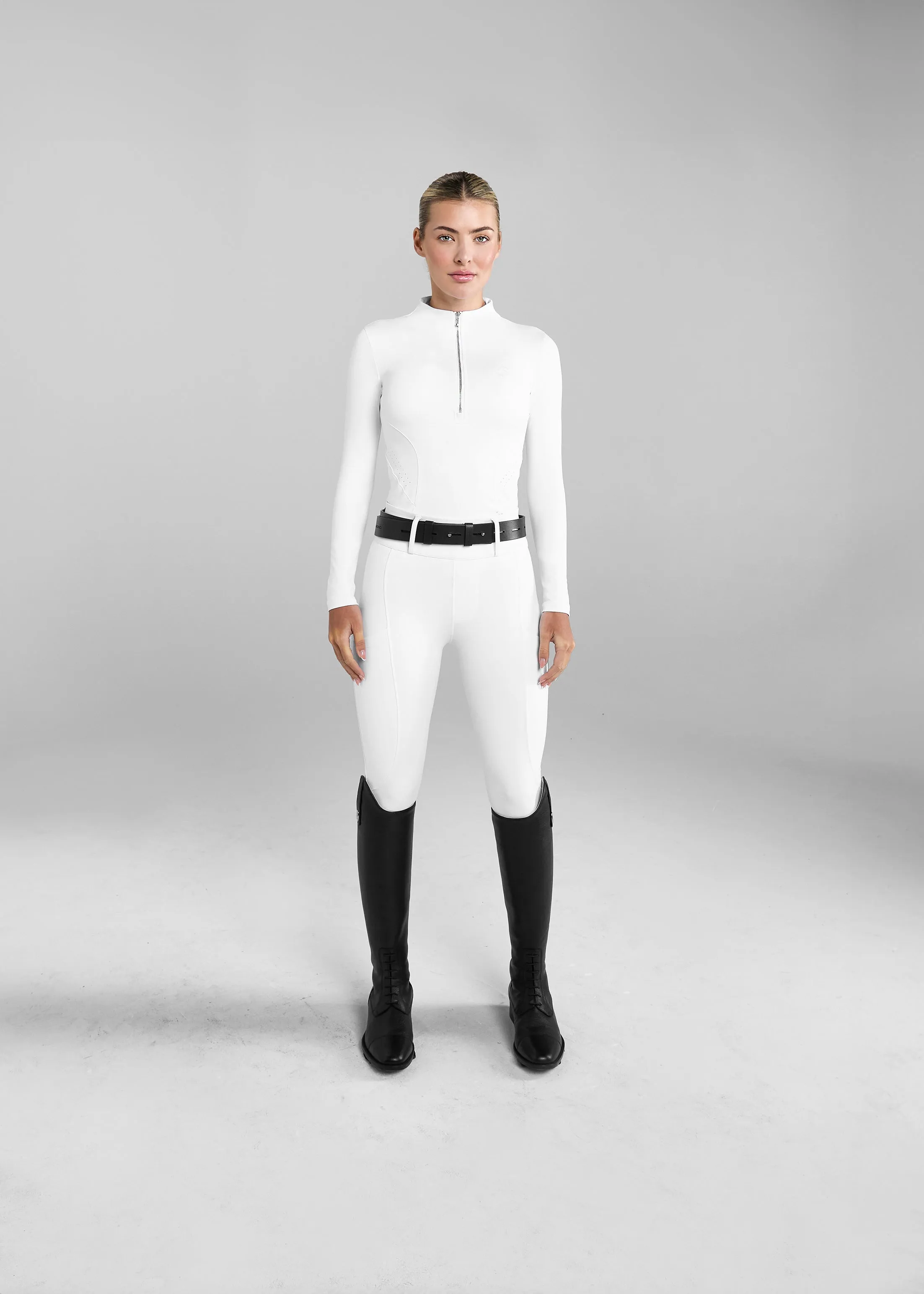 White Compression Breeches Knee Grip