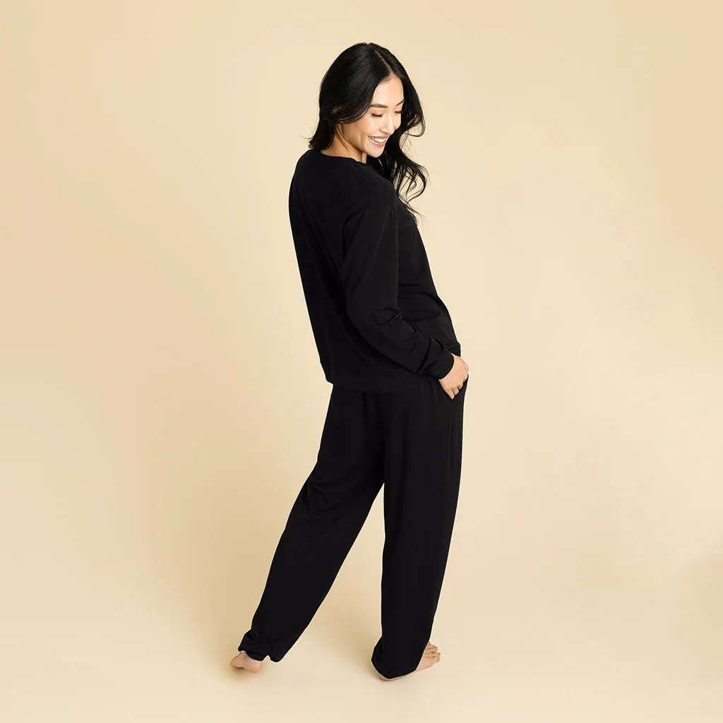 Women's Black French Terry Joggers