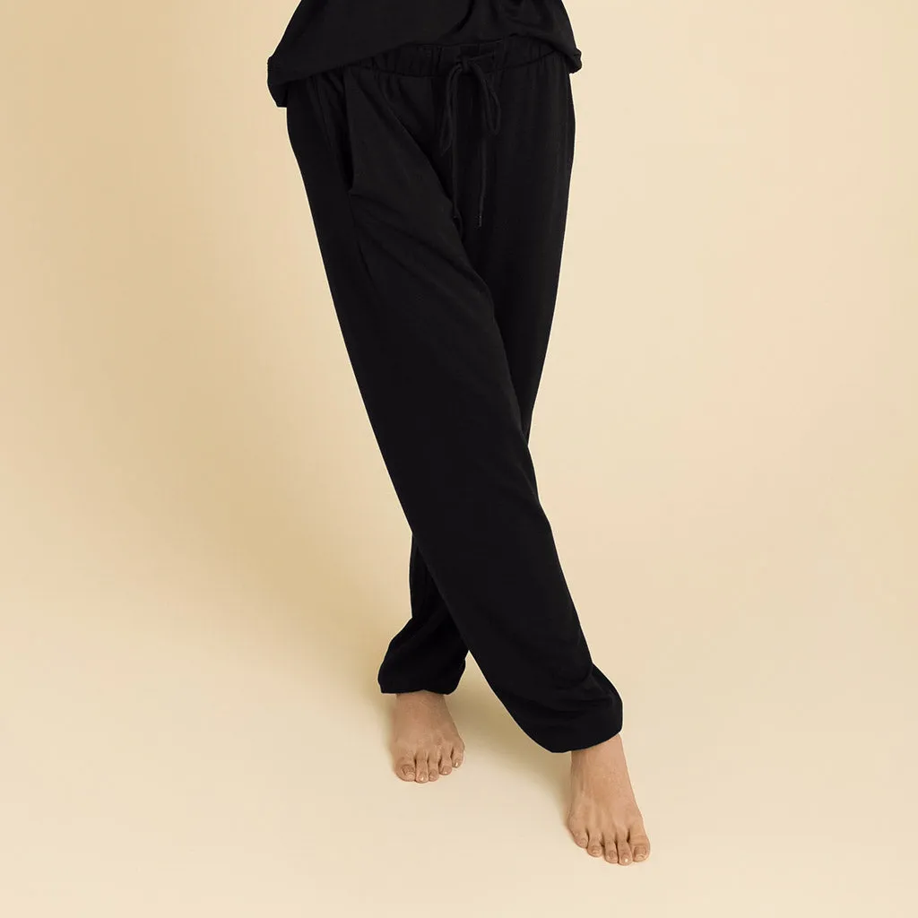 Women's Black French Terry Joggers