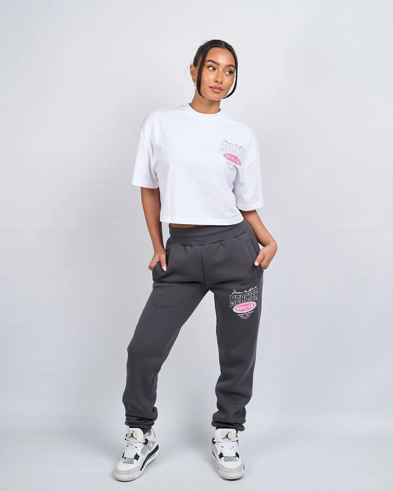 Womens Charcoal Pink Multi Tour Joggers